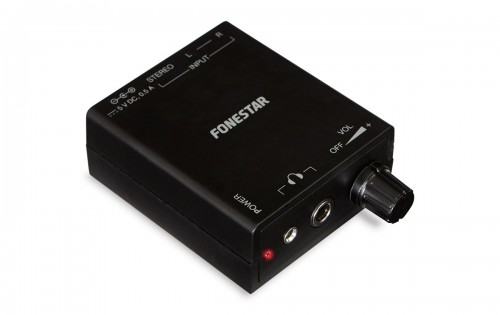 Fonestar FDA-1A - wzmacniacz słuchawkowy z płynną regulacją głośności, 2 wyjścia