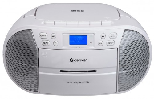 Denver TDC-280B Boombox z radiem FM/DAB+, CD, USB i odtwarzaczem kasetowym, biały