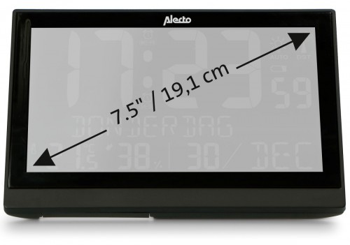 Alecto AK-70 - zegar cyfrowy z termometrem i higrometrem, czarny