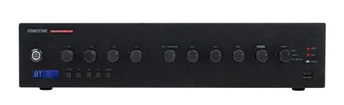 Fonestar PROX-240Z - Uniwersalny wzmacniacz 100 V na 4 strefy z 240W RMS, Bluetooth, USB i radiem FM.