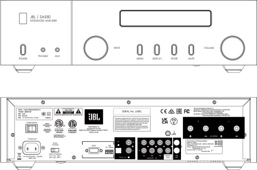 JBL SA550 Classic wzmacniacz stereo + JBL TT350 Gramofon - wysokiej jakości zestaw stereo!
