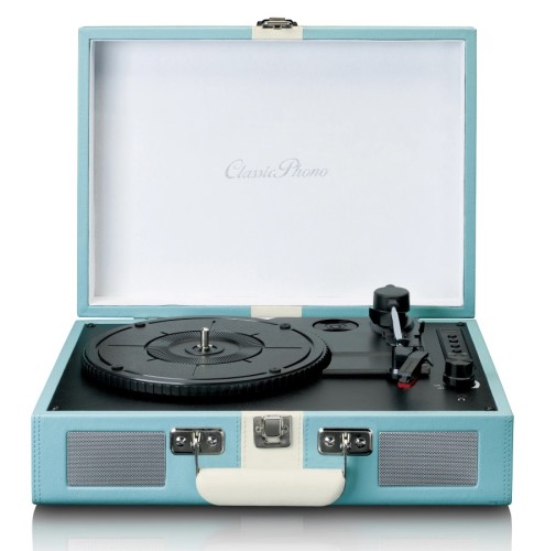Lenco TT-110BUWH - gramofon z głośnikami i Bluetooth  (niebiesko-biały)
