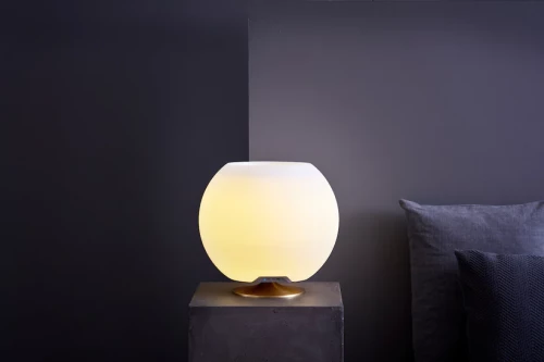 Kooduu - Lampa LED Sphere Brass z wbudowanym głośnikiem Bluetooth oraz chłodzirka na napoje, Mosiądz - 3w1