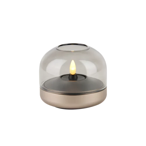 Kooduu - Lampa oliwna i świecznik LED Glow 08, Sepia - 2w1