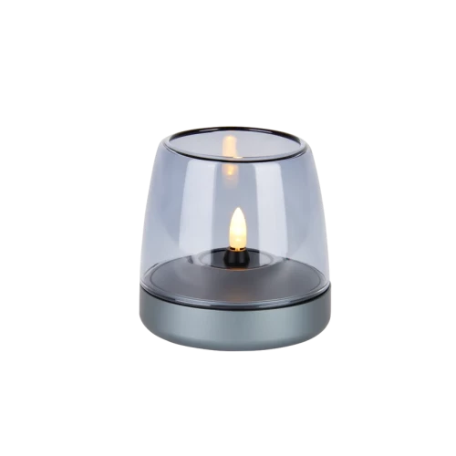 Kooduu - Lampa oliwna i świecznik LED Glow 10, Nastrojowy niebieski - 2w1