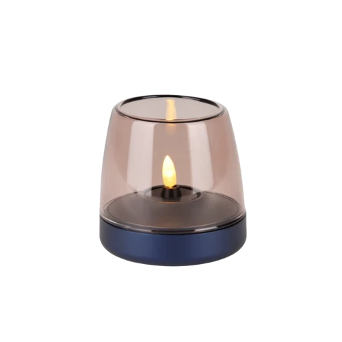 Kooduu - Lampa oliwna i świecznik LED Glow 10, Błękit kobaltowy - 2w1