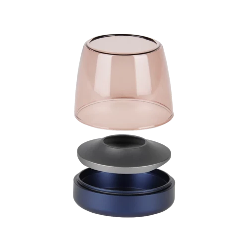 Kooduu - Lampa oliwna i świecznik LED Glow 10, Błękit kobaltowy - 2w1
