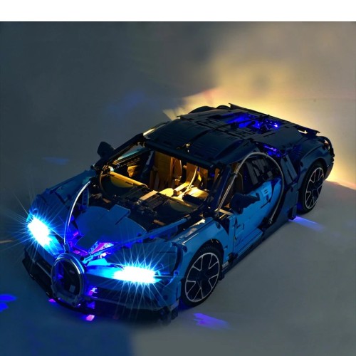 Zestaw klocków Bugatti Chiron z oświetleniem LED - Zamiennik