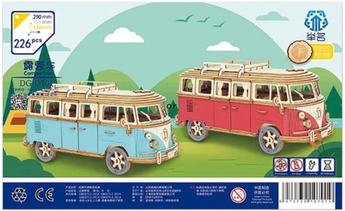 Puzzle 3D drewniane model samochodu Volkswagen VW T1 