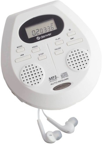 Denver DMP-395W przenośny odtwarzacz CD/MP3 z funkcją antishock i podbiciem basów