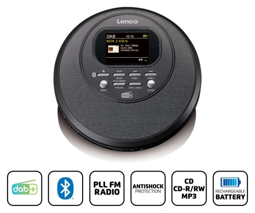 Lenco CD-500BK - Discman z radiem Bluetooth i DAB+/FM