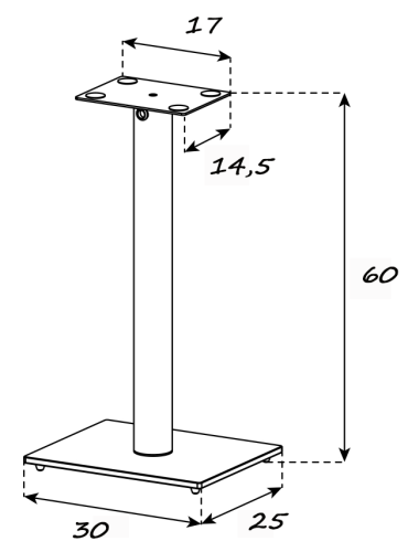 Stojaki dedykowane do kolumn podstawkowych JBL Stage 240B i JBL Stage 250B Wysokość 60 cm