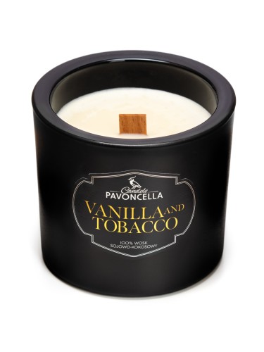 Naturalna świeczka Pavoncella o zapachu Vanilla and Tobacco 170g