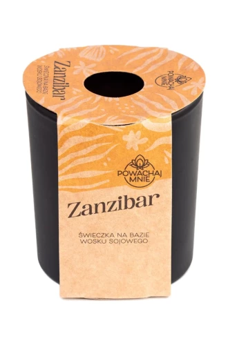 Naturalna świeczka \Powąchaj mnie\ o zapachu Zanzibar 130ml czarna