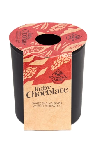 Naturalna świeczka \Powąchaj mnie\ o zapachu Ruby Chocolate 130ml czarna