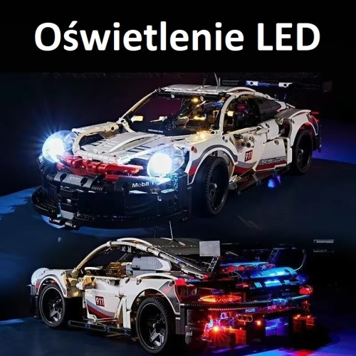 Zestaw klocków Porsche 911 RSR z oświetleniem LED - Zamiennik