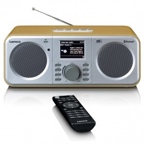 Lenco DIR141WD Internetowe radio stereo z tunerem FM i DAB+ oraz odbiornikiem i nadajnikiem Bluetooth