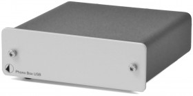 Phono Box USB srebrny (DC) Przedwzmacniacz gramofonowy dla wkładek MM/MC, USB i przetwornik A/D.